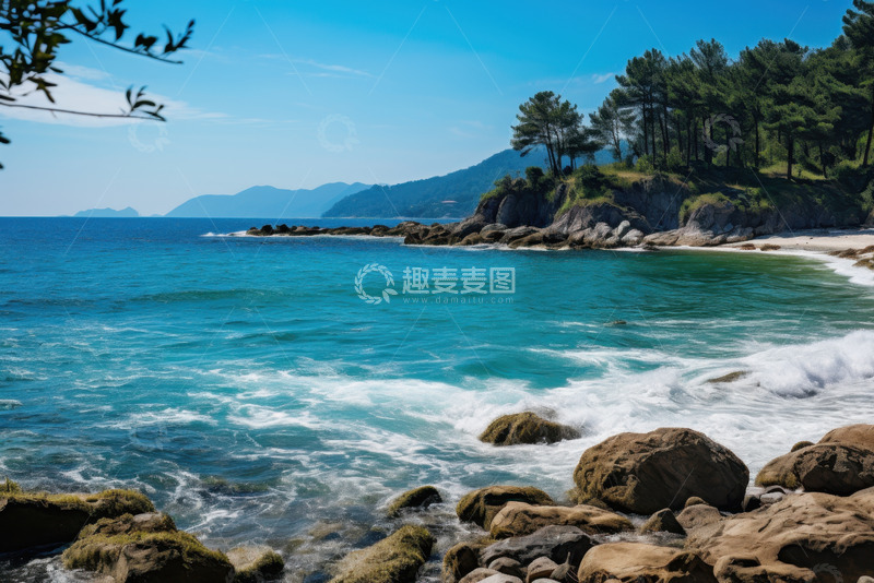 高清大图下载【趣麦麦图】大海岸边礁石