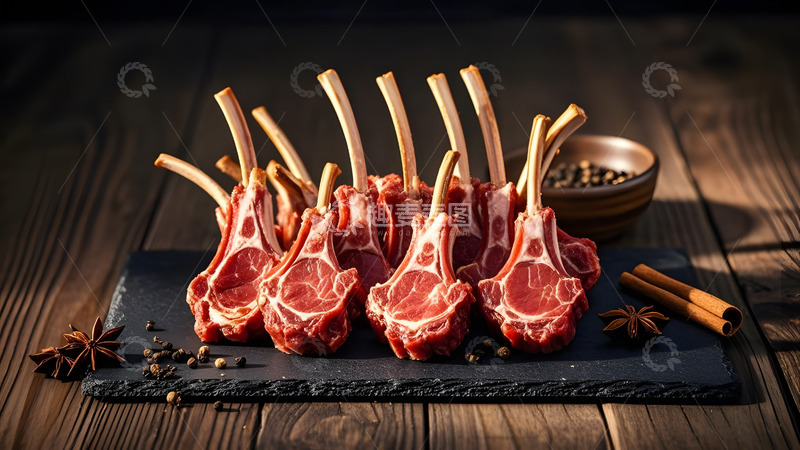 高清大图下载【趣麦麦图】冬日里的家庭团聚羊排美食