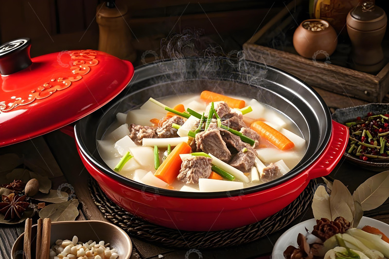 高清大图下载【趣麦麦图】白萝卜羊肉煲美食摄影