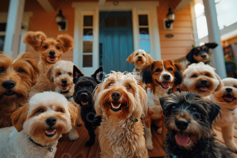高清大图下载【趣麦麦图】一群可爱的狗狗摄影图