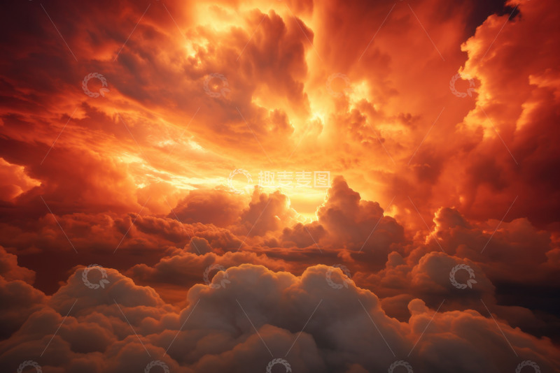 高清大图下载【趣麦麦图】天空中的火烧云