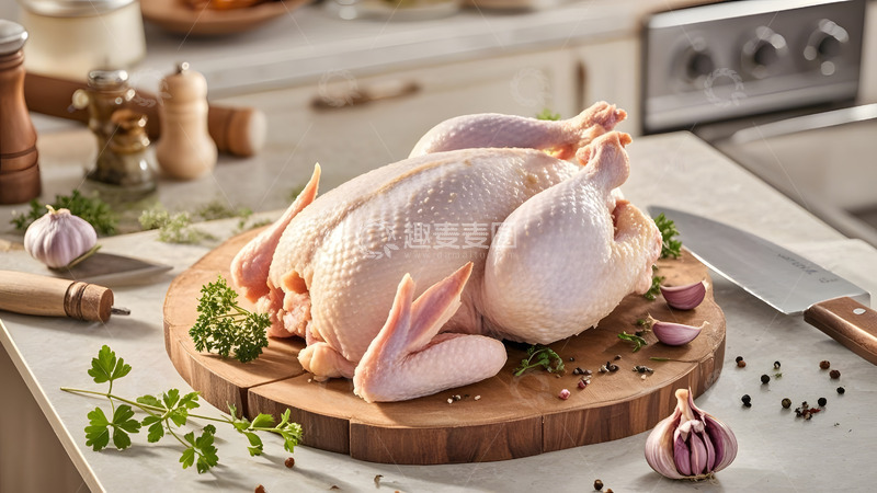 高清大图下载【趣麦麦图】厨房里的新鲜鸡肉