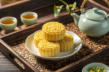 桂花糕美味糕点摄影图