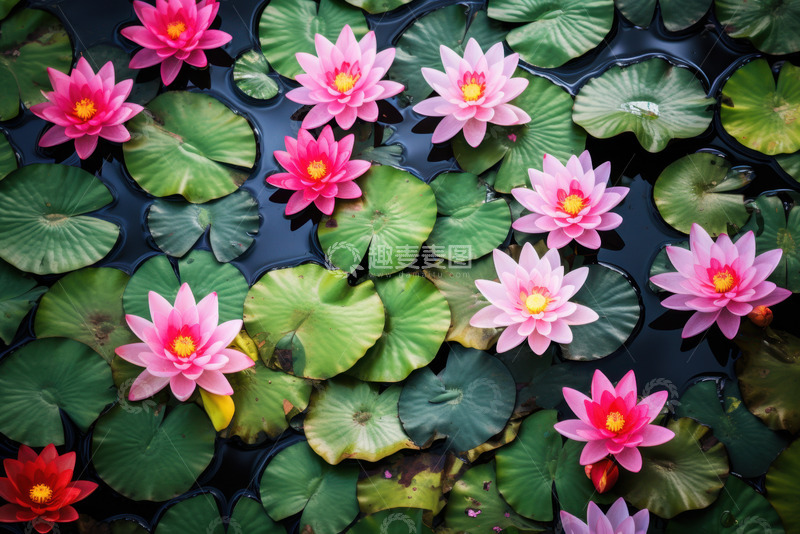 高清大图下载【趣麦麦图】荷花池里盛开的花朵