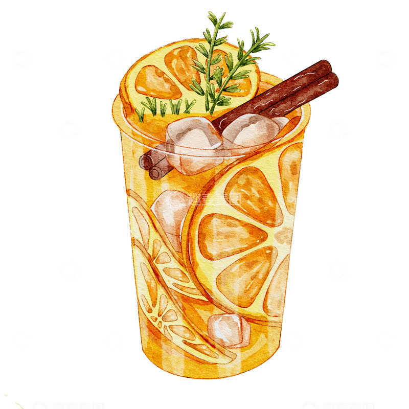 源文件下载【趣麦麦图】鲜榨橙汁果汁橙子饮品饮料清凉