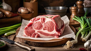 准备烹饪的生鲜猪肉