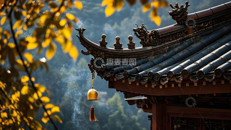 高清大图下载【趣麦麦图】秋季寺庙建筑摄影图