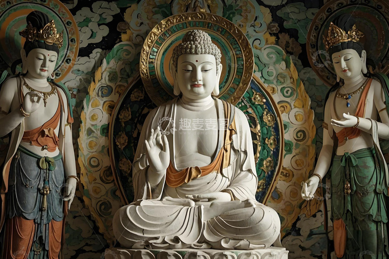 高清大图下载【趣麦麦图】室内寺庙佛像摄影图