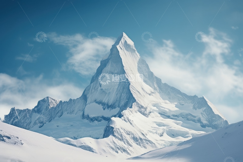 高清大图下载【趣麦麦图】竖立的雪山高峰