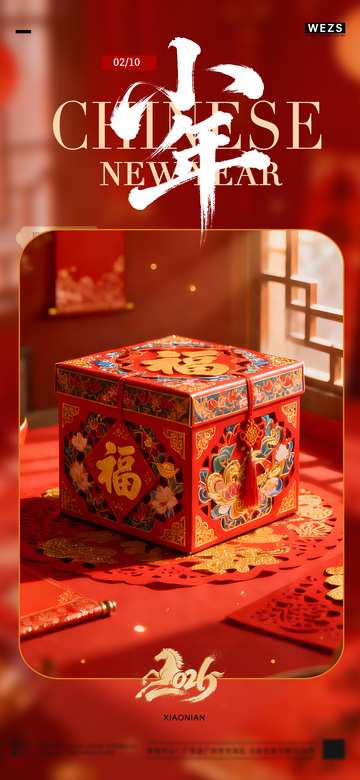 春节喜庆礼盒装饰设计素材