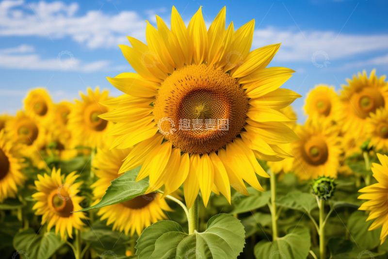 高清大图下载【趣麦麦图】向日葵花田美景