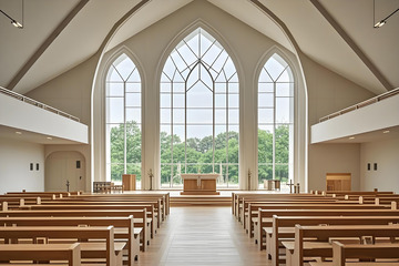 婚礼现代风格教堂摄影图