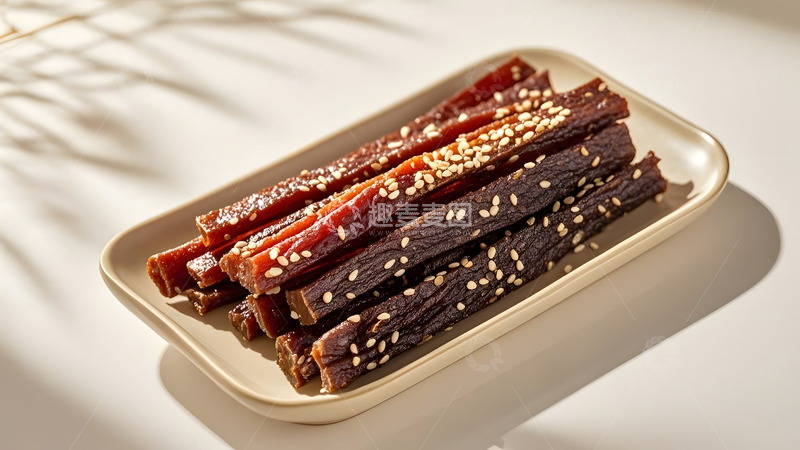 高清大图下载【趣麦麦图】芝麻香辣牛肉干