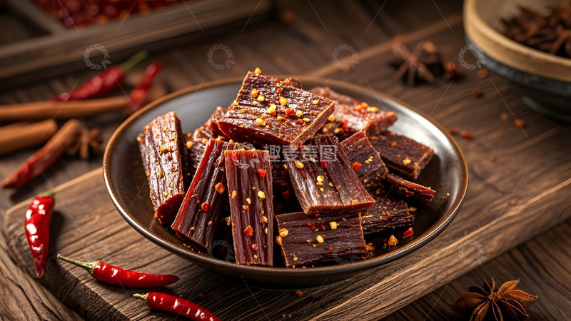 高清大图下载【趣麦麦图】美食小吃香辣牛肉条