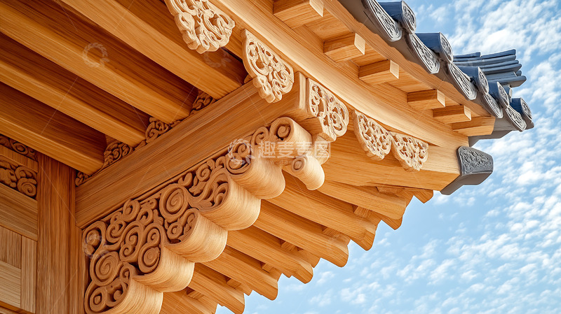 高清大图下载【趣麦麦图】飞檐卯榫结构斗拱