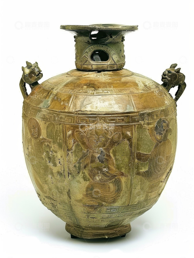 高清大图下载【趣麦麦图】一个古董瓶子特写