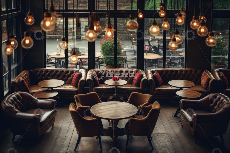 高清大图下载【趣麦麦图】咖啡店里的桌椅