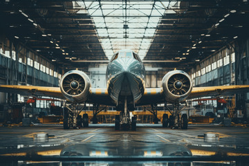 工厂里的一架飞机