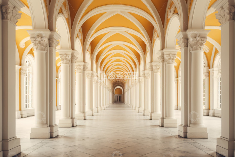 高清大图下载【趣麦麦图】白色的通道建筑