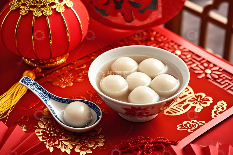 高清大图下载【趣麦麦图】一碗元宵汤圆元宵节美食摄影图