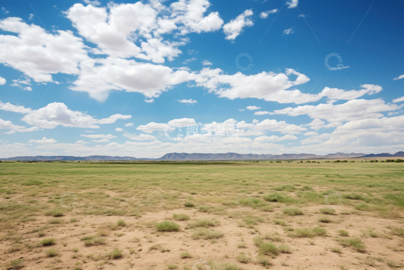 高清大图下载【趣麦麦图】荒草草原蓝天白云