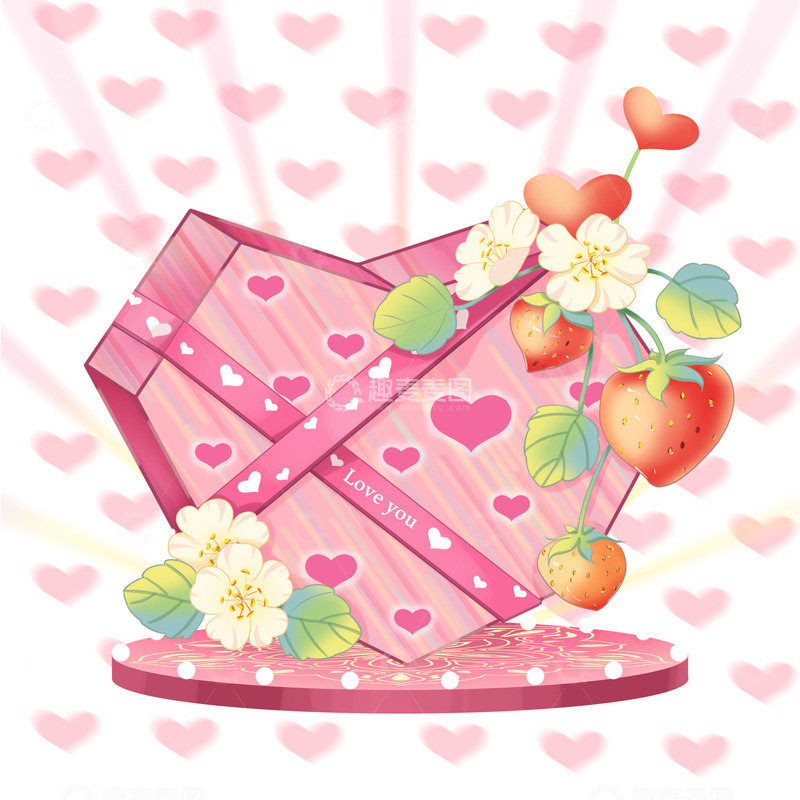 源文件下载【趣麦麦图】情人节礼物盒