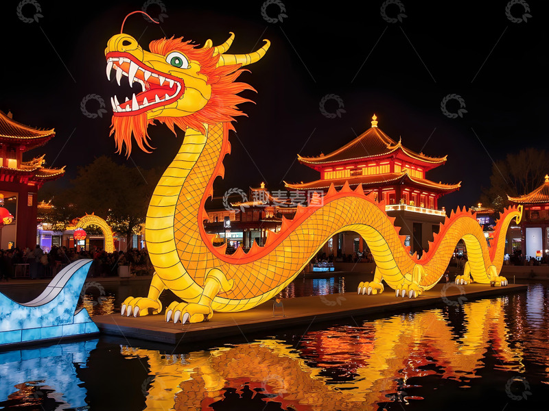 高清大图下载【趣麦麦图】元宵灯会龙灯摄影图