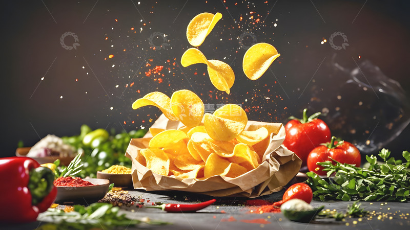 高清大图下载【趣麦麦图】美食小吃薯片