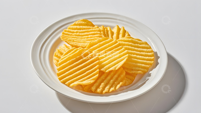 高清大图下载【趣麦麦图】白色盘子装的薯片
