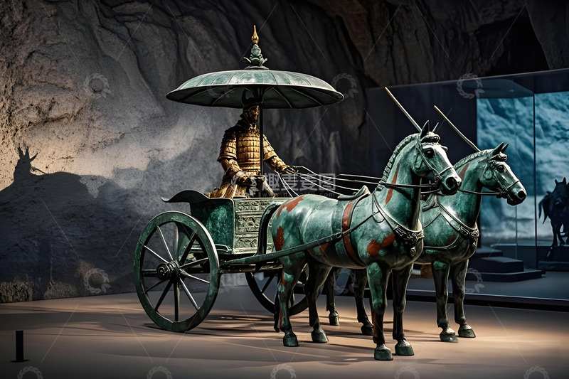 高清大图下载【趣麦麦图】兵马俑马车战马摄影图