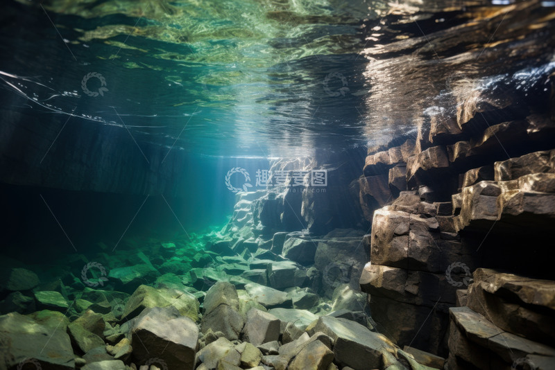 高清大图下载【趣麦麦图】河流水下摄影