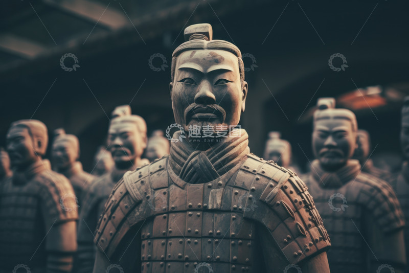 高清大图下载【趣麦麦图】兵马俑石头雕塑