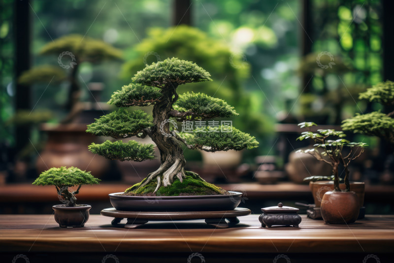 高清大图下载【趣麦麦图】放在桌面上的盆栽