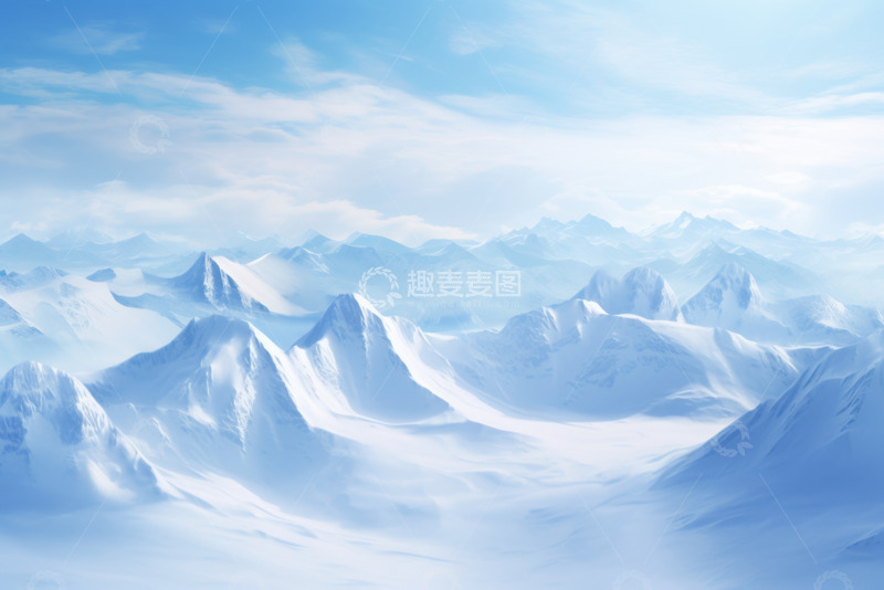 高清大图下载【趣麦麦图】雪地远山高原自然风景