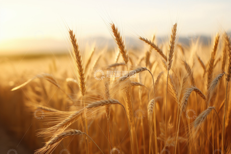 高清大图下载【趣麦麦图】金黄色的麦田风景
