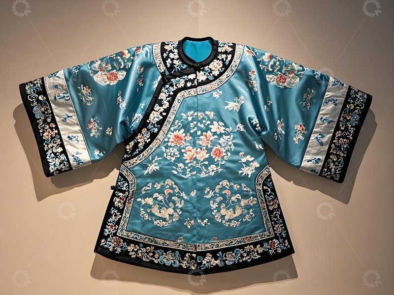 高清大图下载【趣麦麦图】南京八宝花卉纹夹袄文物摄影图