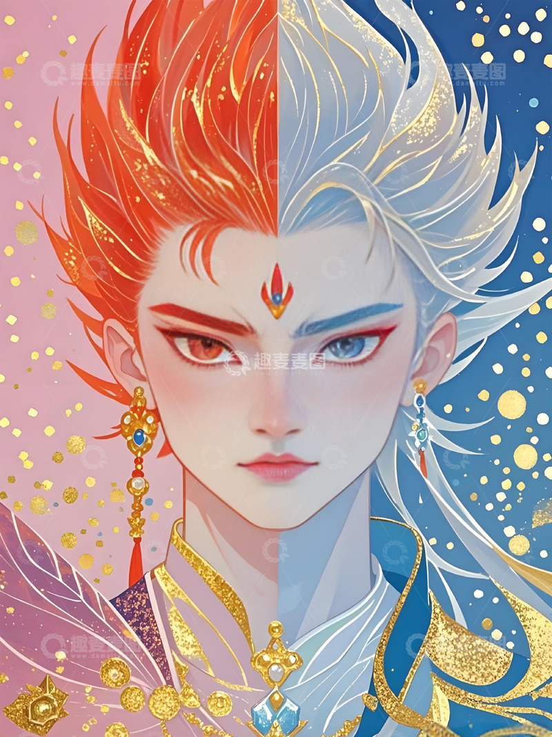 高清大图下载【趣麦麦图】哪吒敖丙卡通人物背景