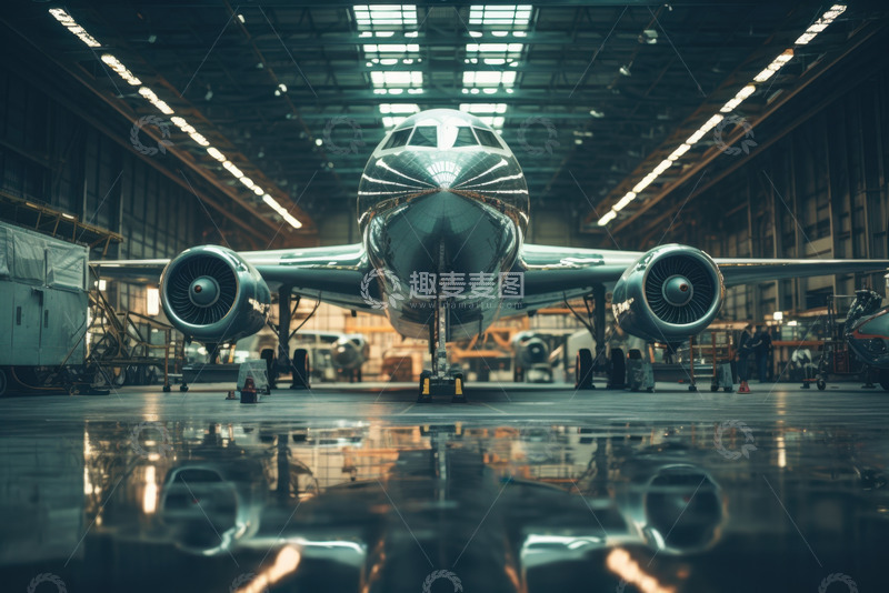 高清大图下载【趣麦麦图】厂区内的一架飞机