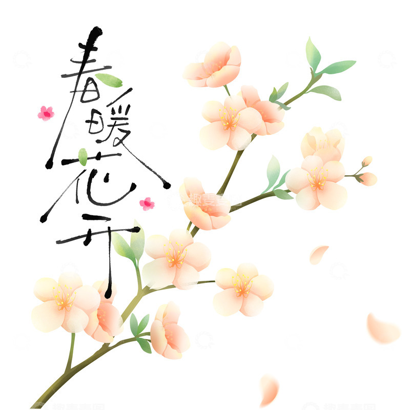 源文件下载【趣麦麦图】春暖花开花朵插画