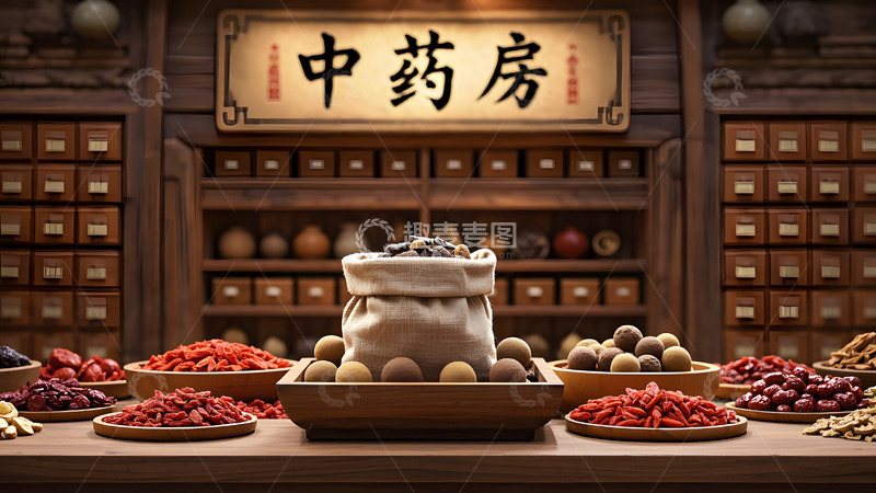 高清大图下载【趣麦麦图】中药房里的桂圆