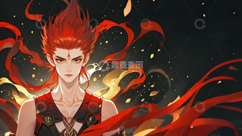 高清大图下载【趣麦麦图】哪吒卡通国风背景素材