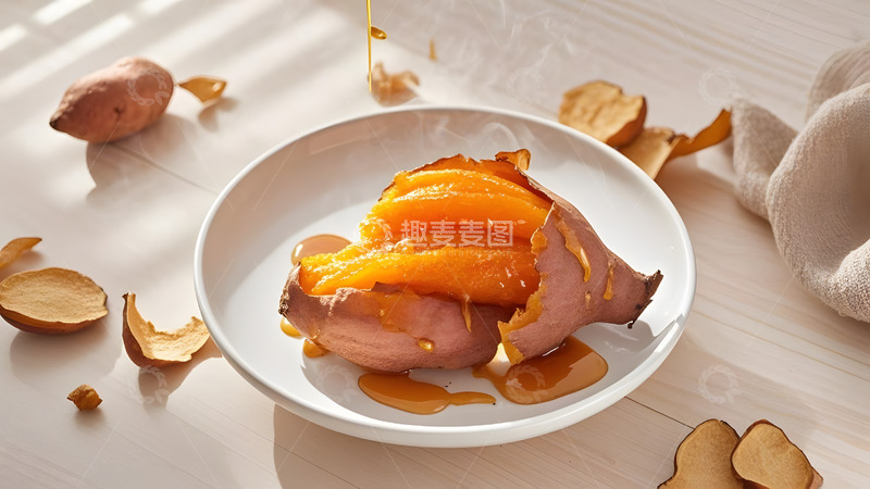 高清大图下载【趣麦麦图】阳光下的烤地瓜