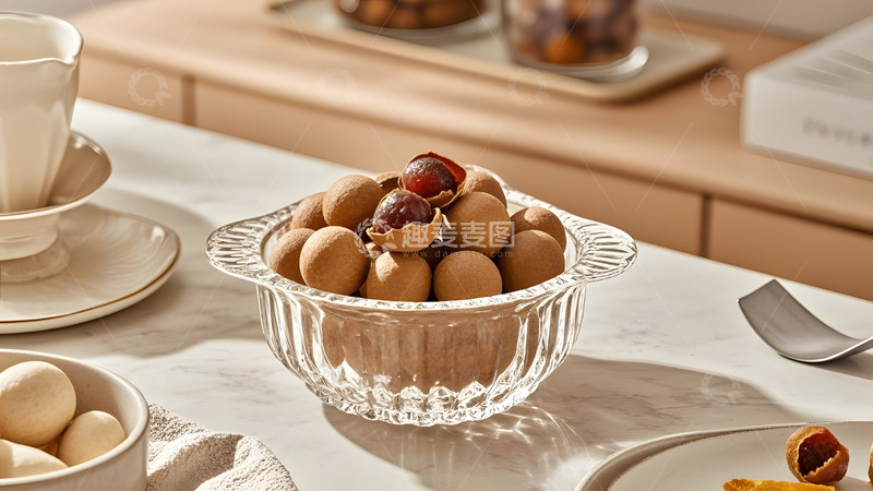 高清大图下载【趣麦麦图】精致玻璃碗中的桂圆