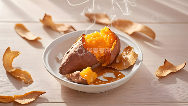 高清大图下载【趣麦麦图】烤地瓜美食小吃