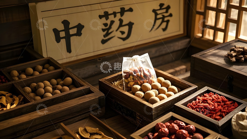 高清大图下载【趣麦麦图】传统中药房中的桂圆陈列