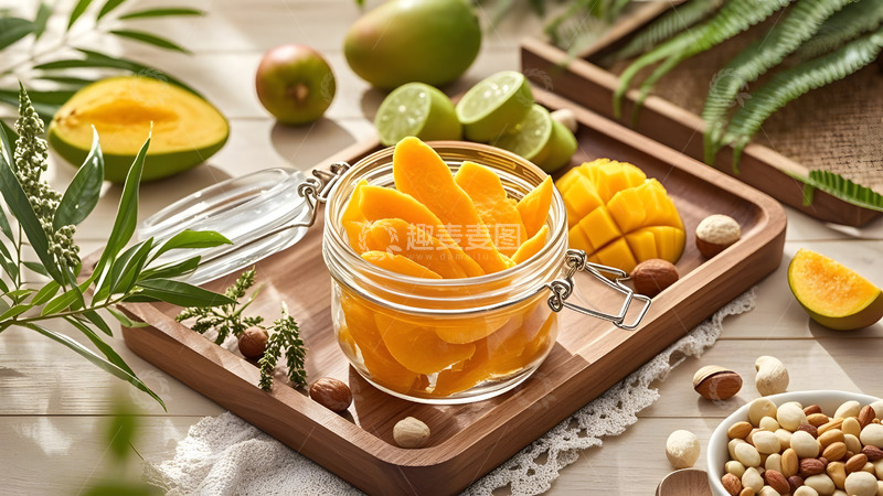 高清大图下载【趣麦麦图】自制芒果干的美味展示