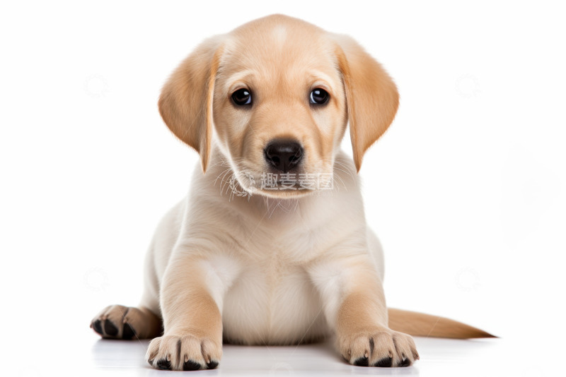 高清大图下载【趣麦麦图】坐着的一只小金毛