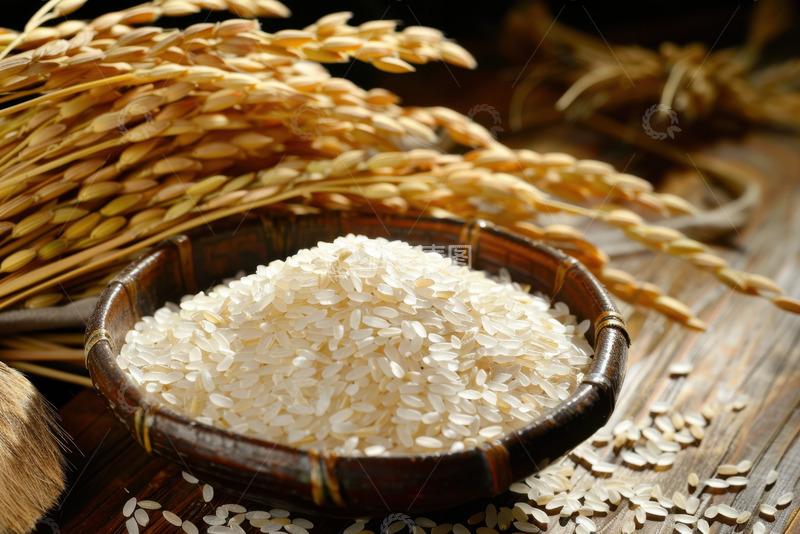 高清大图下载【趣麦麦图】一碗大米麦穗