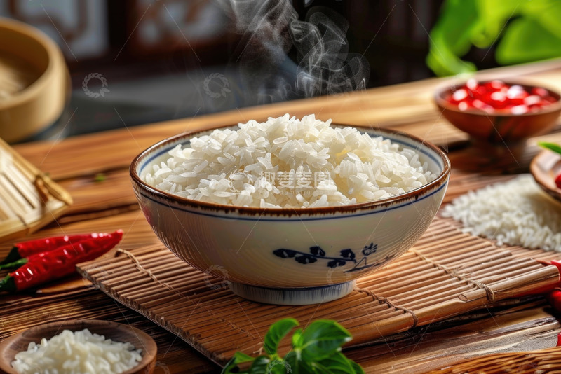 高清大图下载【趣麦麦图】一碗蒸熟的白米饭