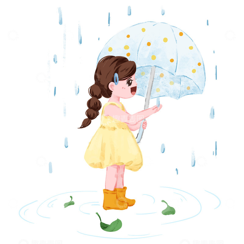 源文件下载【趣麦麦图】春天雨水元素场景